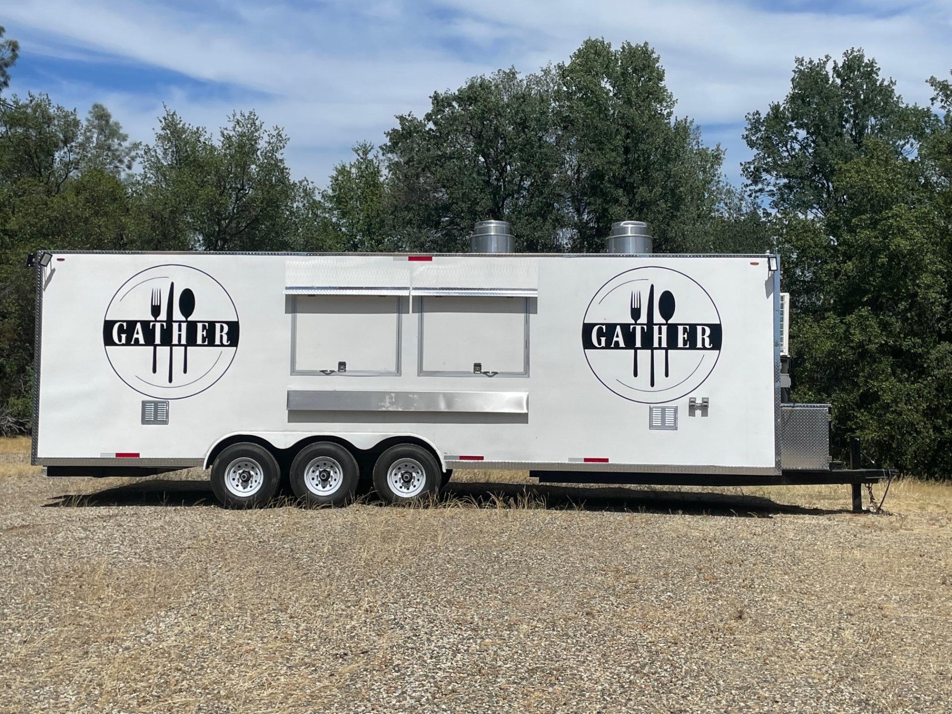 GATHER 28-foot commercial mobile kitchen trailer, exterior view